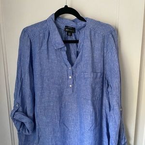 JNY Blue Linen Tunic